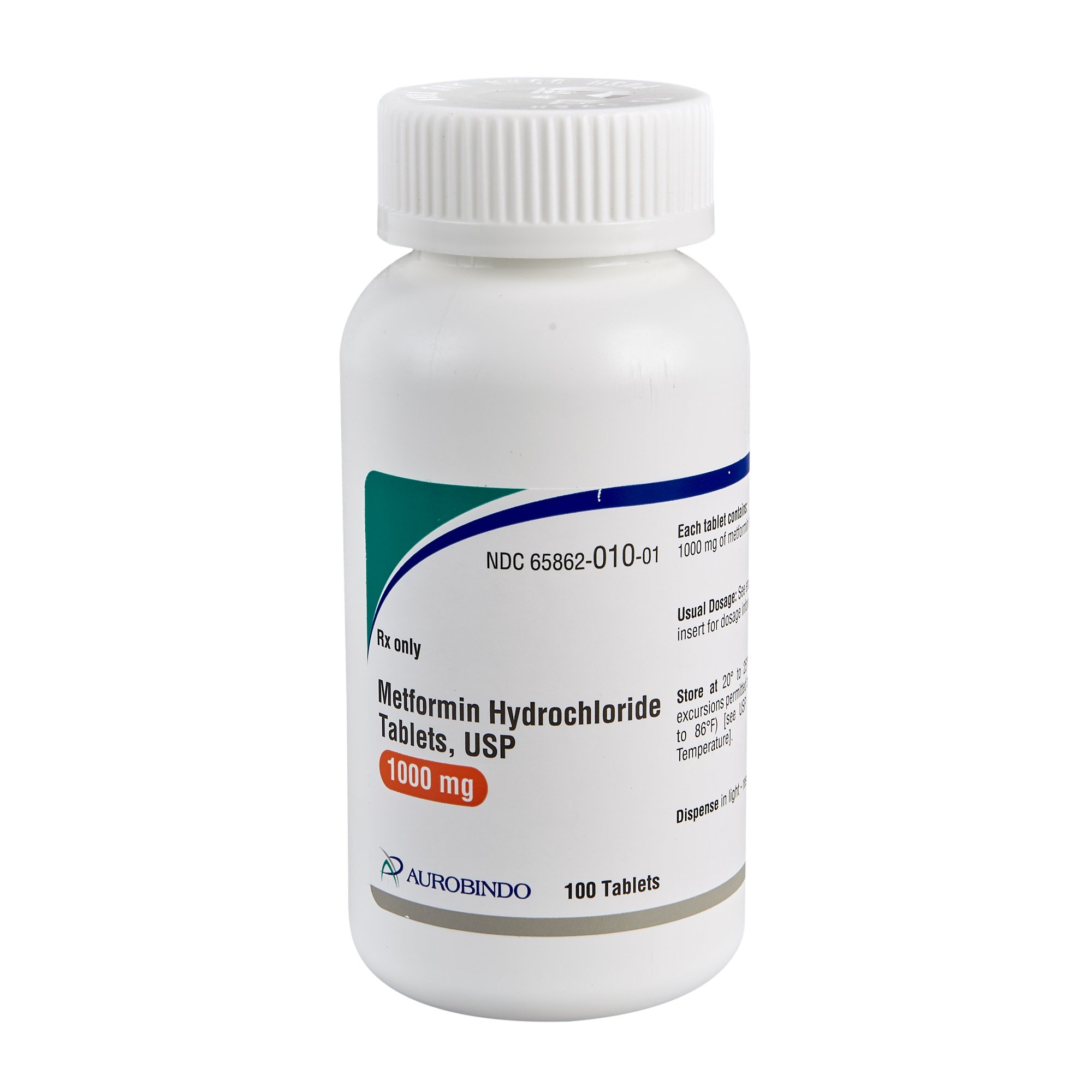 Metformin HCl 1,000 mg Tablet Bottle 100 Tablets .. .  .  